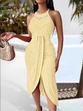 Women's New 2025 Spring And Summer Hip Hop Street Man Skirt Hanging Neck Sleeveless Irregular Dress Dress