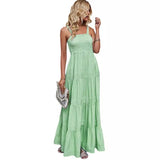 Spring And Summer New Women's Slings To Close The Belt Stripe Holiday Dress Female