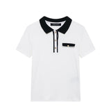 POLO Collar Jersey 2025 Spring Temperament Short-Sleeved Elastic Short Knitted Top
