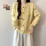 Toloer Small Fresh Three-Dimensional Flowers Knitted Shirt Women Autumn And Winter New Design Sense Age-Sensitive Sweater Coat