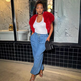 Women's Ins Style Street Big Pocket Wide Leg Pants Loose Hanging