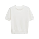 Homemade New Women's Classic Flat Needle Short Sleeve Basic Knit