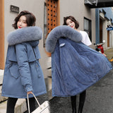 Tide Style To Overcome The Women's Short Style 2023 Winter New Korean Version Loose Fashion Big Wool Collar And Thick Plush Casual Cotton-Padded Clothes-Outfit