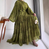 Fashion Printing Bohemian Style Dress In Autumn