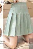 High Waist Short/Extended/Mid-length Skirts Vintage Solid Harajuku A-LINE Womens Korean Causal A-line Zipper Chic
