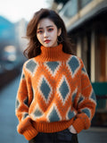 Toloer Goods Heavy Industry Orange Turtleneck Sweater In Autumn And Winter Wearing Bursts Of Color Knitted Knitted Shirt Exquisite