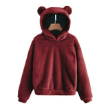 Winter New Plush Rabbit Ear Hooded Double-sided Velvet Warm Cute Sweater Casual Home Loose Pullover Fashion Tops-Outfit
