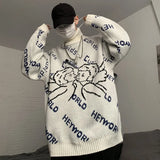 Oversized Streetwear Angel Pattern Women'S Sweater Retro Lazy Pullover Trendy Brand Round Neck Fashion Sweater Women 2021