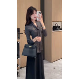 Dress Women's 2025 Summer New French Temperament Short-Sleeved Folding Skirt In The