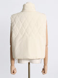 Toloer 2024 Niche Loose Vest Diamond Chain Trim Clip Cotton Sleeveless Jacket-Outfit