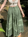 Fairy Vintage Printed Midi Skirt-Outfit