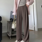 Toloer Wide-Leg Pants Women Spring And Fall 2024 New Casual Pants High-Waist Suit Pants Small Pants Women-Outfit