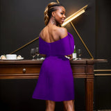 New Multi-Colored Shoulder Dress Sexy Wind Party Party Dress Dress Dress