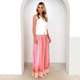 New Seaside Holiday Dress Print Strap Big Skirt National Style