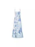 Fashion Flax Print Sexy Dew-Back Bow Tie With