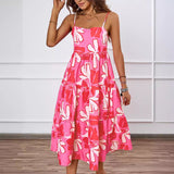 Summer New Women's Elegance Elegance Flora Flower Printed Medium-Long