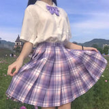 Plaid Skirt Plus Size Mini Skirts Womens 2020 High Waisted Falda plisada Harajuku Style School Uniform Shirt Big