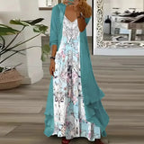 Toloer 2024 Summer Women's Print Holiday Dress Indian Style High Skirt Skirt Two Sets-Outfit