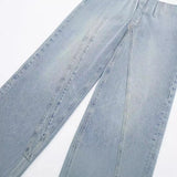 Spring Style Deconstructed Mid-Waist Fashion Wide-Leg Jeans 6688002-Outfit