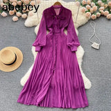 Beach Red Maxi Dress Women Elegant Hollow Out Korean Holiday Split Dress Female Casual Long Sleeve Fairy Party