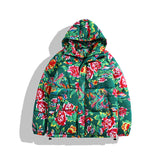 Chinese Wind Northeast Big Flower Hooded Cotton-Padded Jacket Man Thick Warm Cold Cotton-Padded Jacket Coat Rural Festival Cotton-Padded Jacket Coat-Outfit