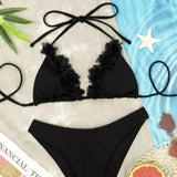 2022 New Embroidery Pit Terms Solid Colored Swimsuit