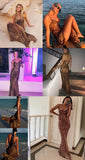 Mesh See Through Leopard Print Maxi Dress-Outfit