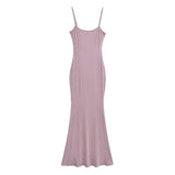 Trendy Women's Dress Hot Girls Sexy Stretch Slim Show Thin Buttocks Halter Skirt Pure Desire Tight Sleeveless Dress-Outfit