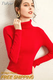 Women Casual Soft Cashmere Elastic Sweaters Turtleneck Slim Knit Pullovers For Women Solid Jumpers
