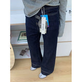 Kong Style Lazy Style Design With Velvet Trumpet Jeans Women 2025 Autumn And Winter Small High Waist Thick Thick