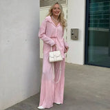Lady Sexy Suit Two Pieces Outfits Long Sleeve Suit Collar Jacket Coat Casual Wide Leg Trousers Set Suits 2022 Women
