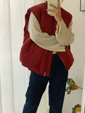 Baseball Collar Down Vest Female 2024 Winter New Fashion Vest Loose Solid Color White Duck Down Warm Vest Tide-Outfit