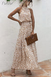 Long Dress Women Polka Dot Casual Beach Dresses Black Halter Strapless Yellow Sundress Vacation Dress Clothes For Women 618-0-Outfit