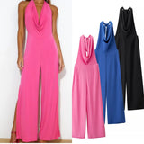 Summer New Women's Bow Ornament Hanging Neck Temperament Rest Height Waist Jump Pants