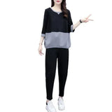 Toloer Spring And Summer New Korean Version Of Fashion Loose Large Size Two-Piece Set Of Casual Small Foot Pants Temperament Show Thin Suit