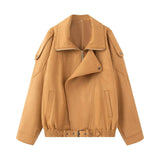 New Fashion Temperament Womenswear Designer Loose Leather