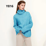 Autumn Winter Women Knitted Turtleneck Wool Sweaters 2021 Casual Basic Pullover Jumper Batwing Long Sleeve Loose