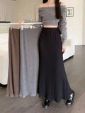 Spring Lanky Half Dress Girl French Retro Folded A Word Fishtail High Waist Design Sense Thin