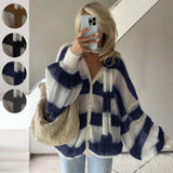 2025 Explosion Easing Loose Lazy Striped Sweater