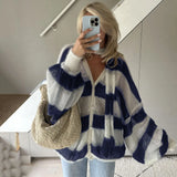 2025 Explosion Easing Loose Lazy Striped Sweater