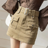Denim Short Skirt Women Spring And Summer Retro Temperament A-Word Skirt High Waist Slim Slim Skinny Ass Skirt