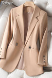 Women Blazer Coat Fashion Long Sleeve Tops Outerwear Chic Elegant Long Sleeve Basic All-match Office Streetwear New