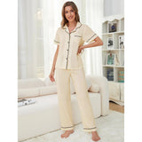 Toloer Women's Spring Solid Color Short-Sleeved Trousers Home Clothes Two Sets Of Female OZON-Outfit