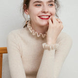 Toloer And Winter 2023 New Women's Knitwear Korean Version Of The Flower Collar Draw Bottom Shirt With Sweater Coat Jacket-Outfit