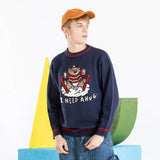 Cartoon Bear Doll Embroidery Sweater Harajuku Retro Style Knitted Sweater Autumn And Winter Cotton Pullover