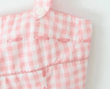 Pink Plaid Strap Top-Outfit