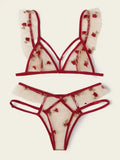 Sex Underwear Sexy Female Net Gauze Love Three Points Type Sex Suit Motidai-Outfit