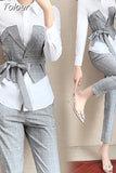 Set Women's Fashion Professional Elegant Business Casual Single Breasted Blazer Clothes Summer Autumn Spring