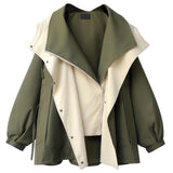 Collect Waist Long Trench Coat 2024 Korean Version Of The New High Class Women's Spring And Autumn Casual Popular Tooling Coat-Outfit