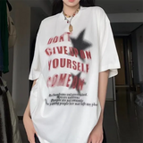 Vintage Star Graphic Oversized Tee-Outfit